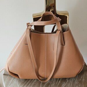 Polene Cyme Large Tote Bag in Camel